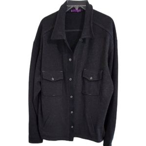 Agave Gold Full Cut Luxury Button Front Wool Blend Shacket Shirt Jacket‎ Men XL